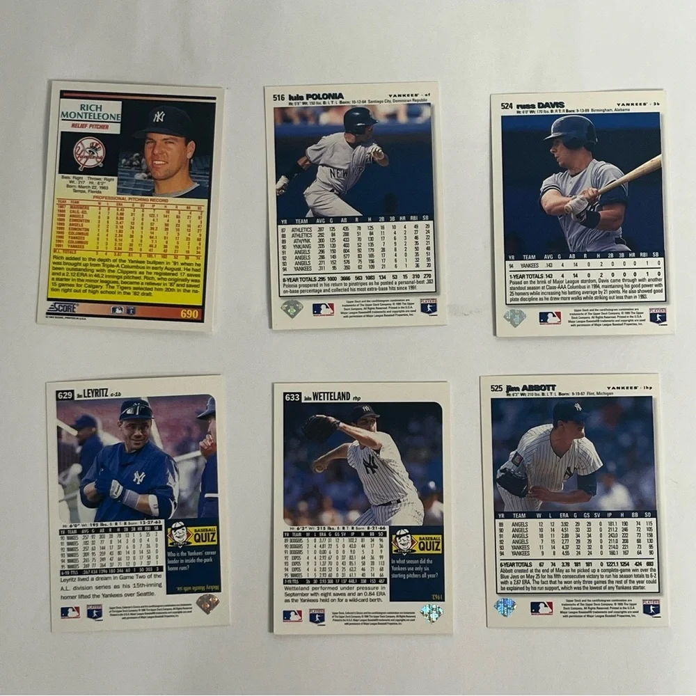 vvintage 90s new york yankees baseball card lot crafting junk journal collecting